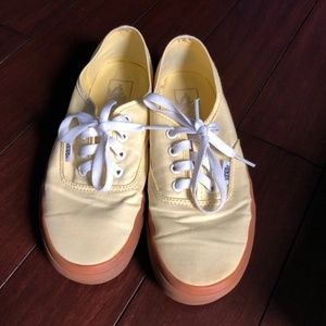 Pale Yellow Authentic Twill Van's SZ 7.5 Women